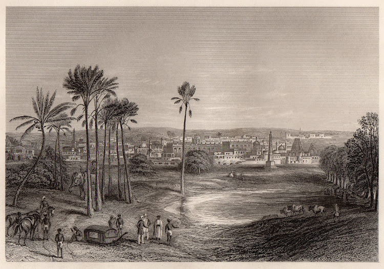 View of Madras  - Indian Lithograph 19th Century
