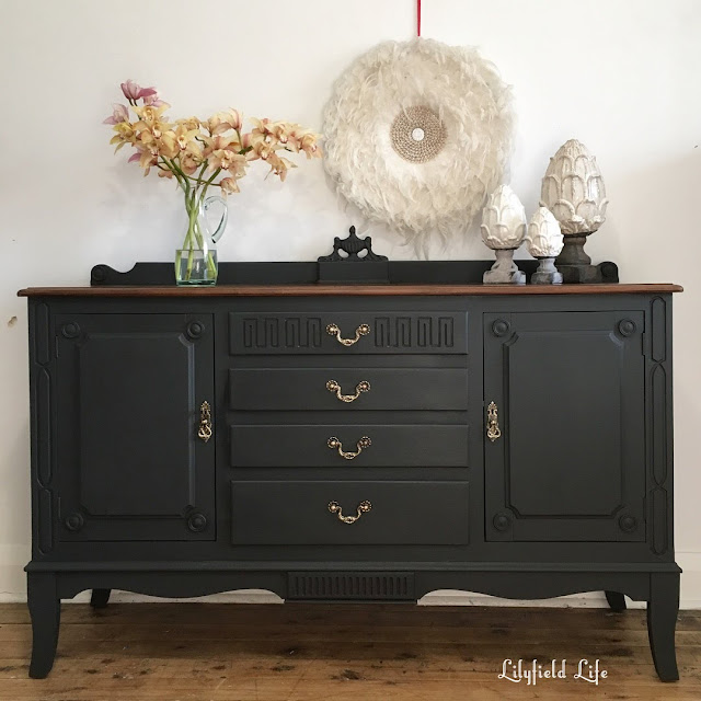 lilyfield life ASCP Graphite black and timber sideboard