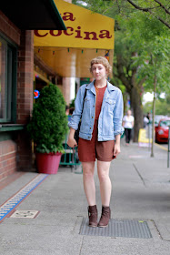 Color Blocking and light denim jacket Seattle Street Style It's My Darlin