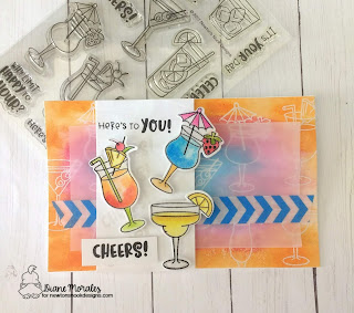Cheers! a card by Diane Morales| Cocktail Mixer Stamp Set by Newtons Nook Designs