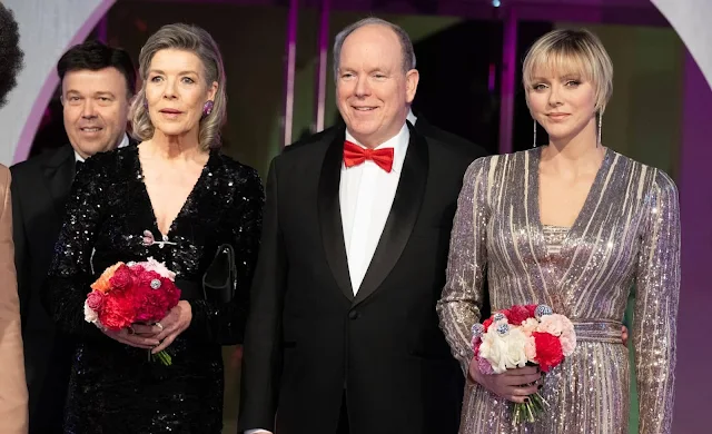 Princess Charlene, Princess Caroline, Charlotte Casiraghi, Pierre Casiraghi, Beatrice Borromeo and Princess Alexandra