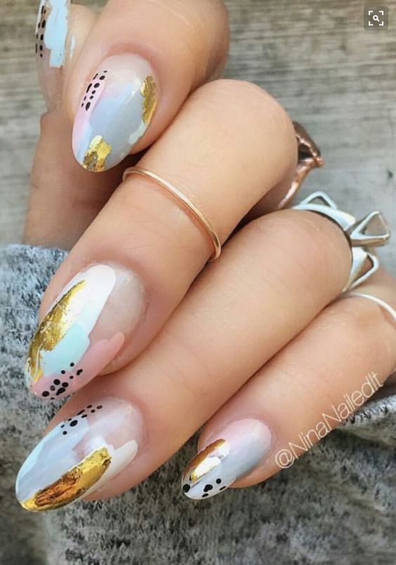 trendy nail art design idea for summer