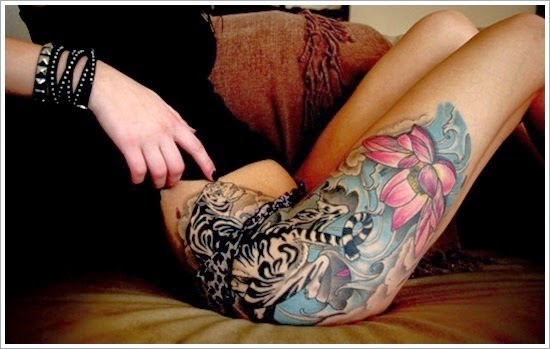 thigh to rib tattoos