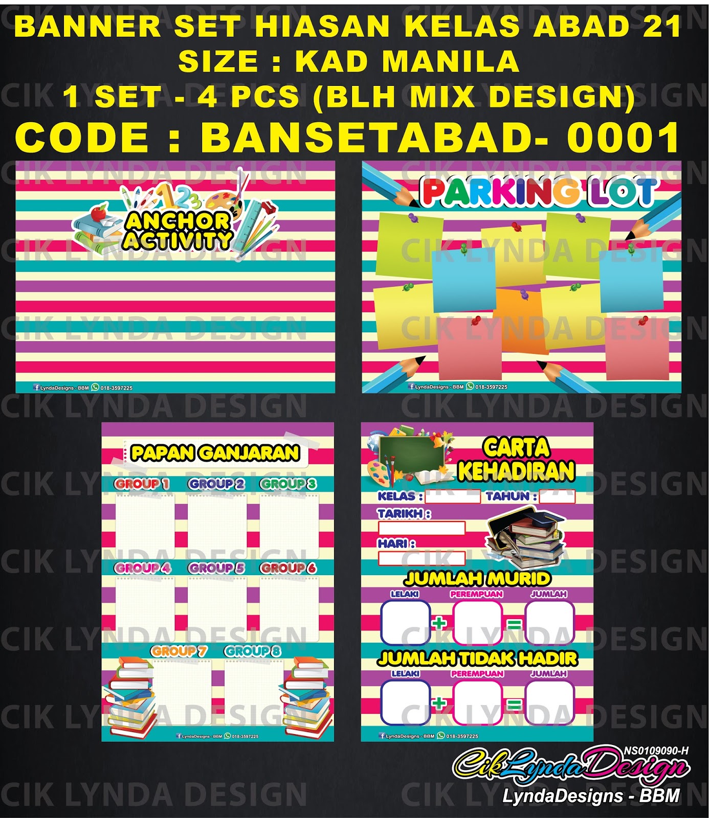 CIKLYNDA DESIGN BBM - BANNER & BUNTING SEKOLAH: BANNER SET ...