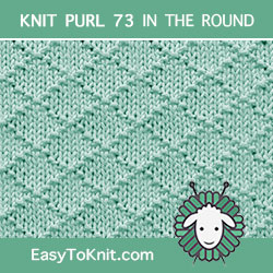 HowToknit Diamond Brocade #KnitPurl in the round