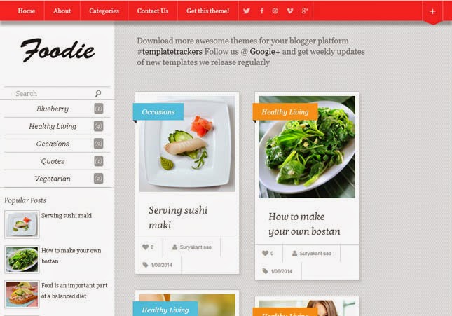 Foodie Responsive Blogger Template