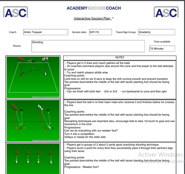 Academy Soccer Coach Sessions PDF