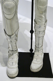 Black Widow white movie costume legs detail