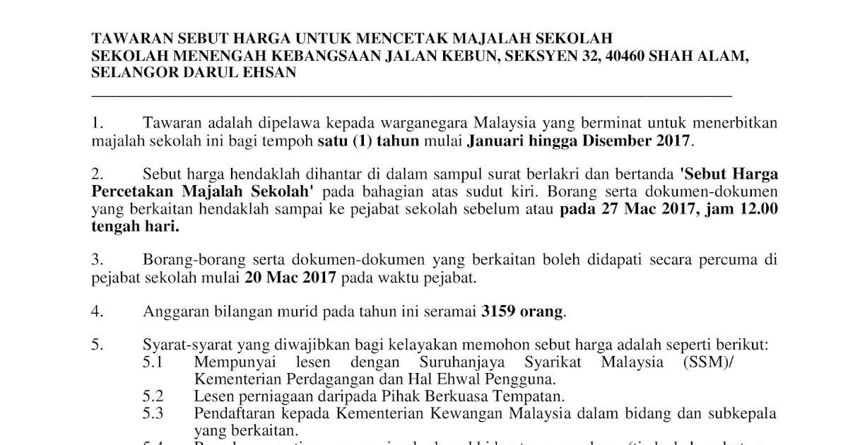 Surat Rasmi Kepada Pengetua Sekolah - GRasmi