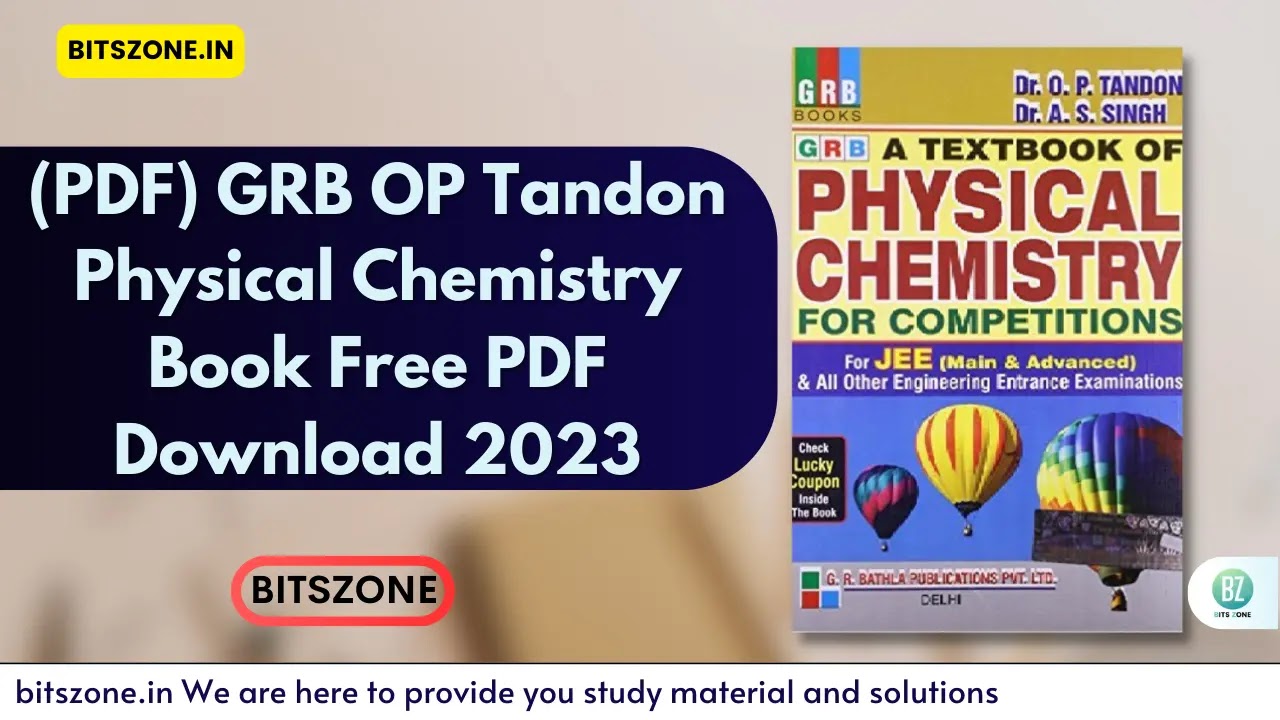 (PDF) GRB OP Tandon Physical Chemistry Book Free PDF Download 2023