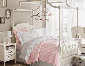 cuarto niña rosa y gris