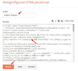 11 Koleksi Membuat Script Widget Recent Post/ Artikel Terbaru Responsive Untuk Blogger