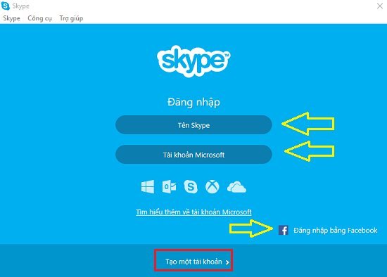 Cài đặt và đăng nhập Skype