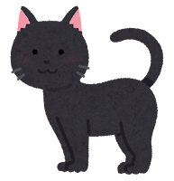 猫の模様のイラスト（黒）