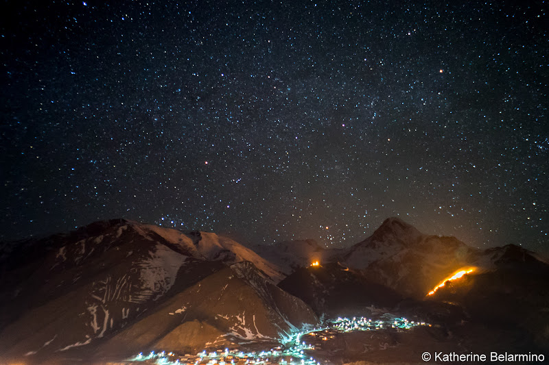 Rooms Hotel Kazbegi Night View Georgia Winter Travel
