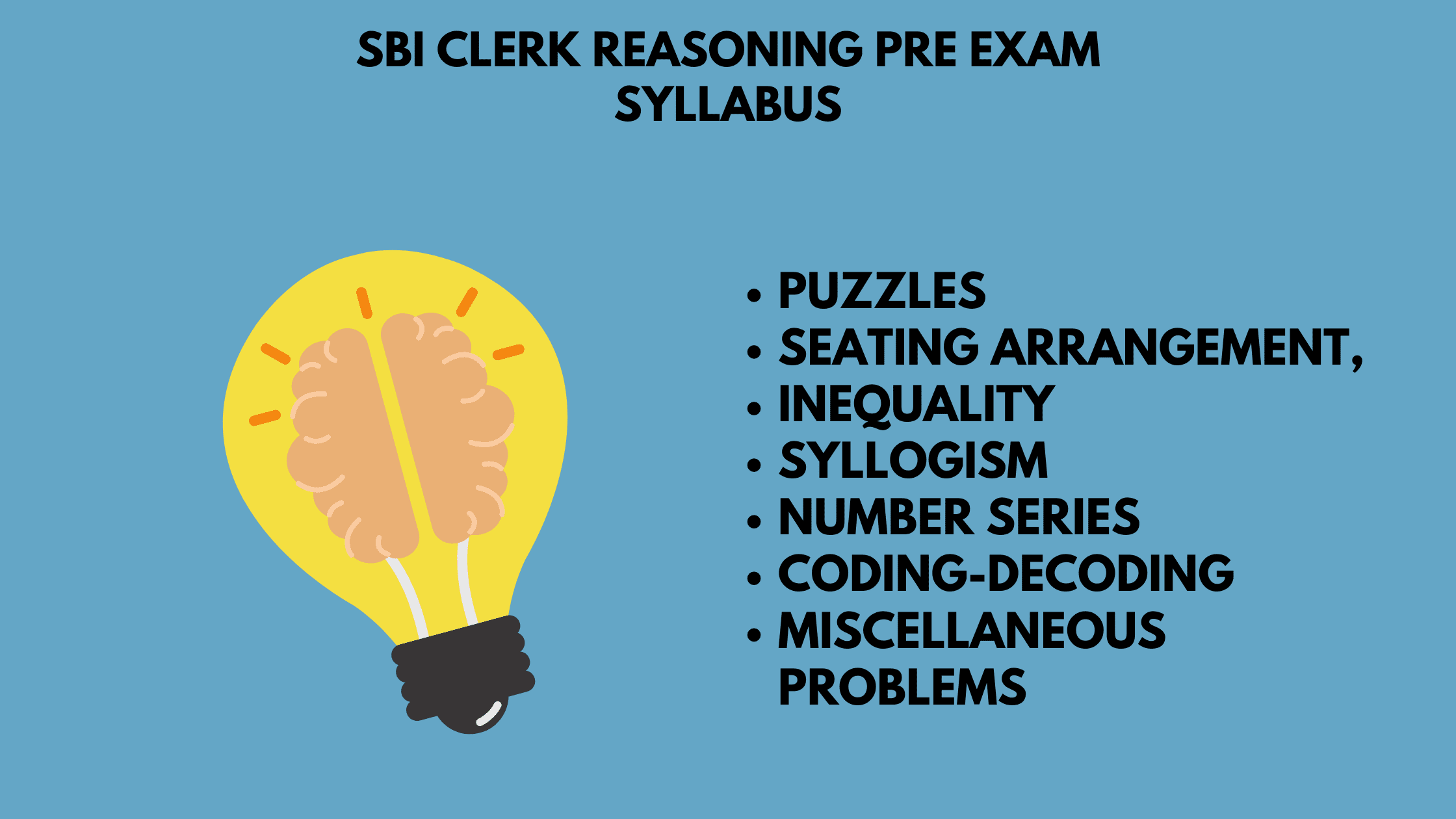 Sbi clerk reasoning pre exam syllabus
