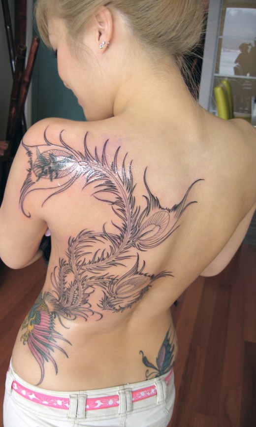 New style of tattoo for girls beautiful Back 