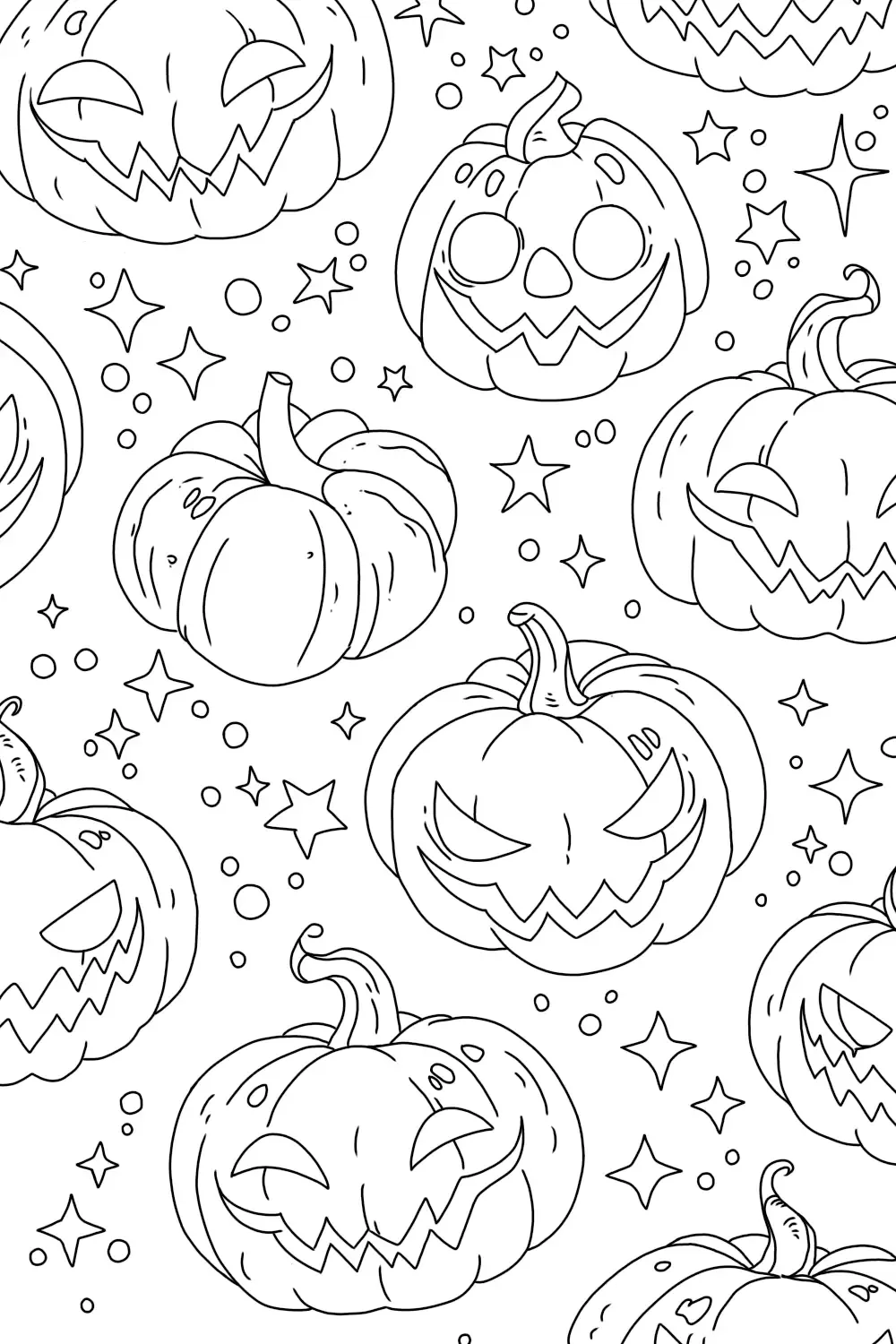 halloween pumpkins coloring pages for kids