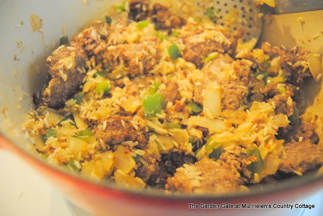 Baked Cheese Steak and Rice at Miz Helen's Country Cottage