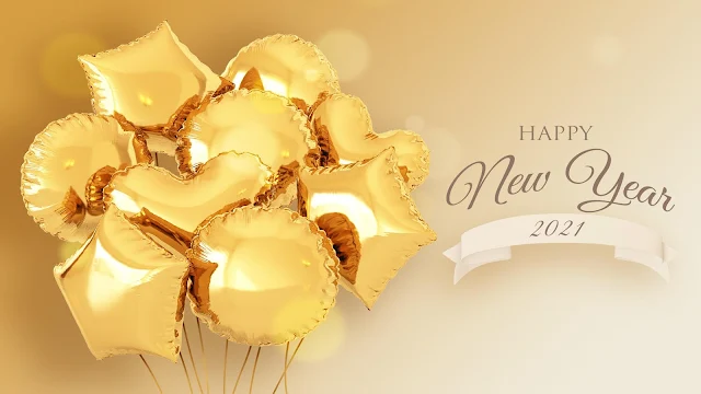 2021 Golden Balloons Happy New Year