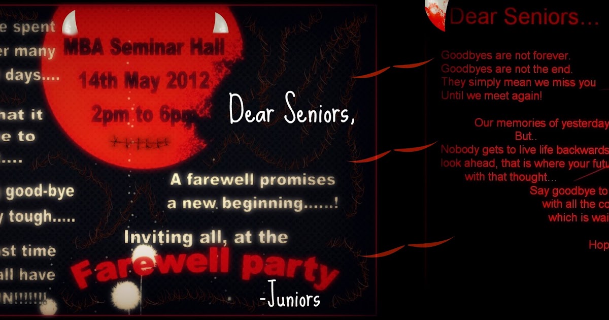 Unique 30 Farewell Invitation Card For Seniors