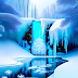 Frozen Waterfall and Snow Landscape, Winter Wonderland