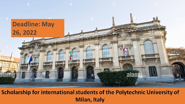 Scholarship for international students of the Polytechnic University of Milan, Italy