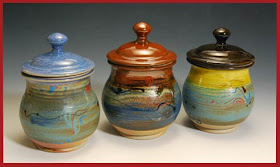 pottery canisters - set