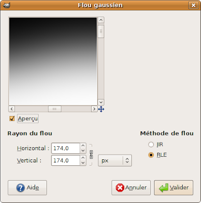 utilisation flou gaussien tuto cadre Gimp