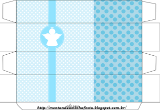 Angel Silhouette Papers in Light blue Free Printable Box.