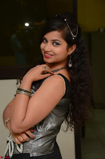 Shrisha Dasari in Sleeveless Short Black Dress At Follow Follow U Audio Launch 066.JPG