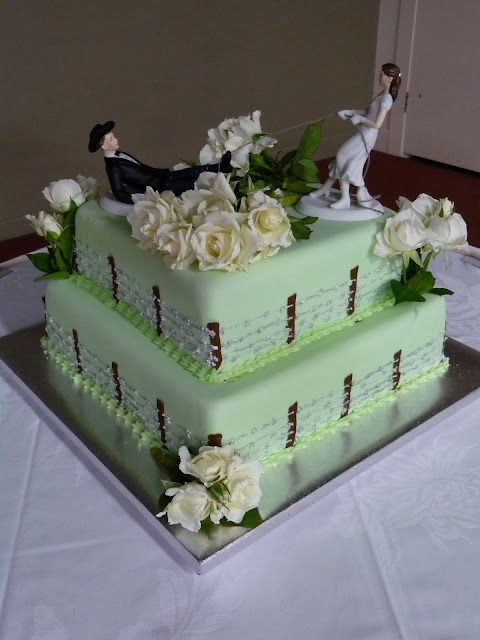 Country theme wedding 3 tier Chocolate mud cake covered with Chocolate and 