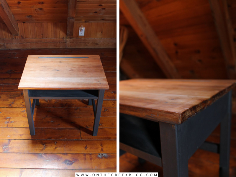 "DIY Refurbished Vintage School Desk, Graphite Chalk Paint | on the creek blog // www.onthecreekblog.com