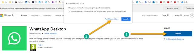 aprire app nel microsoft store