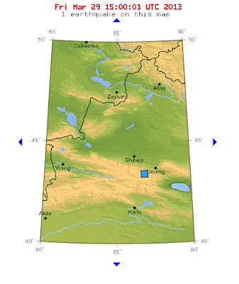 CHINA: SISMO DE 5,6 GRADOS SACUDE EL SUROESTE DE ÜRüMQI, 29 DE MARZO 2013