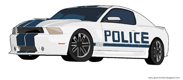 police car drawing made with ms paint program