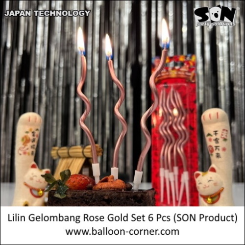 Lilin Gelombang Rose Gold Set 6 Pcs (SON Product)