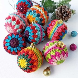 Bolas navideñas a crochet