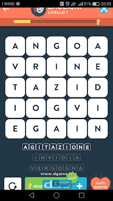 WordBrain 2 soluzioni: Categoria Emozioni (5X5) Livello 1