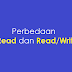 Perbedaan antara Read dan Read/Write pada memory