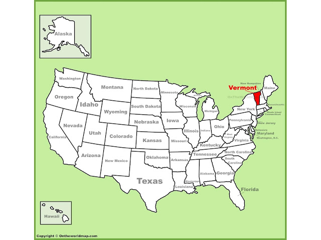 where is vermont on the us map