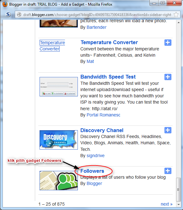 Tutorial : Letak widget Follower untuk Blogger Baru
