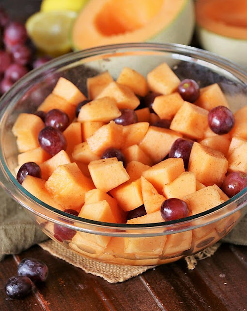 Bowl of Glazed Cantaloupe Salad Image