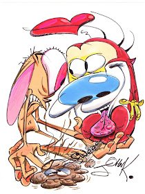 ren and Stimpy original -9-x-12-in-color