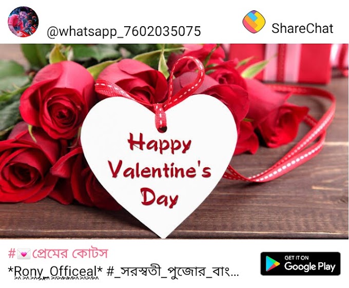 ভ্যালেন্টাইন্স ডে বাণী, মেসেজ, পিকচার ~ Bengali Valentines Day Wishes, Quotes, Pictures