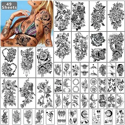 Flowers Women Waterproof Temporary Tattoo