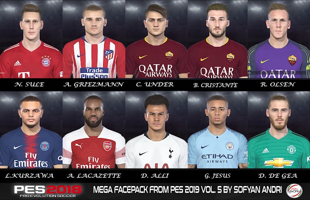 PES 2019 Mega Facepack Vol 5 For PES 2018