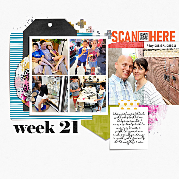 Week 21 {left} Digital Scrapbook Page by Scrapping with Liz