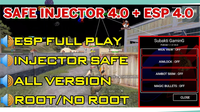 MOD INJECTOR 4.0 + ESP CCASTER 4.0 PUBG MOBILE 1.1.0 FULL BRUTAL FULL SAFE ALL VERSION | ROOT / NO ROOT | HQT LAG GAMING