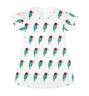 kingfisher,pattern,Tshirt,women,